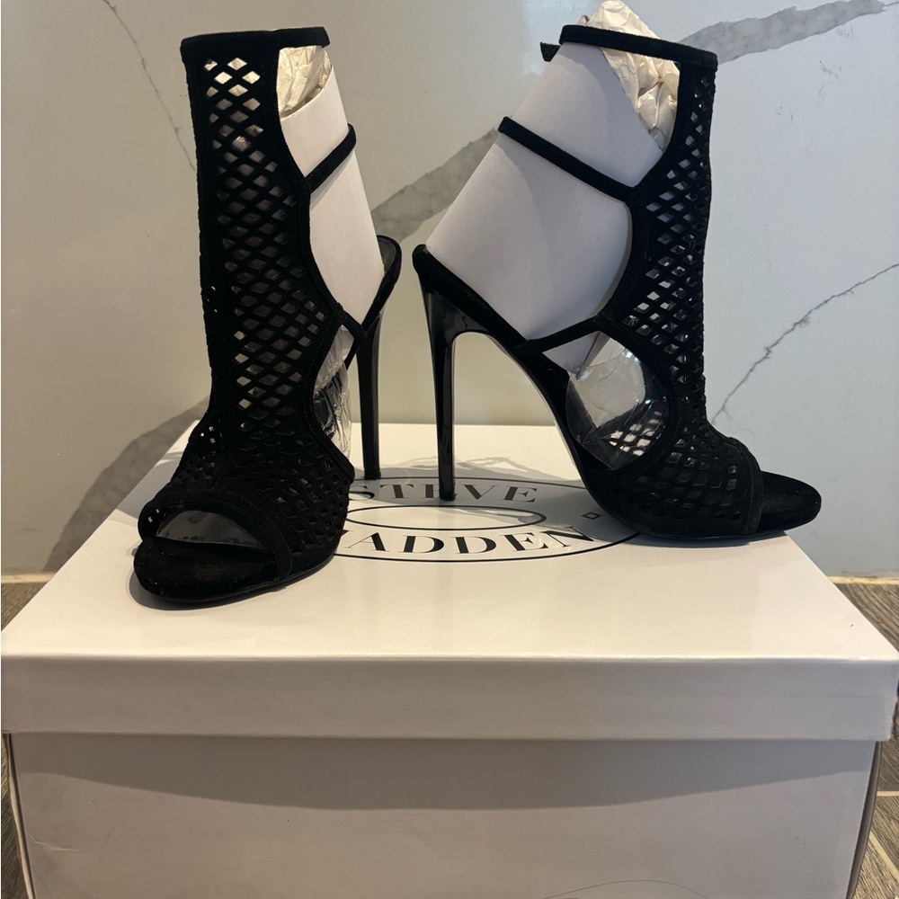 Steve Madden Black Mesh Women's Heels